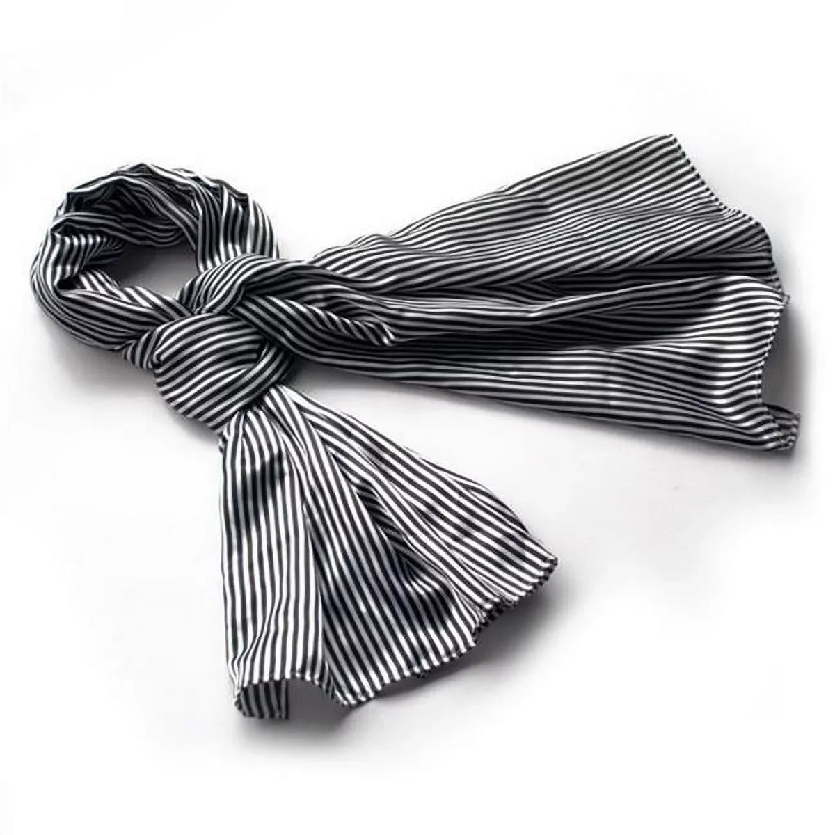 White Natural Fashion BRA-SCA01025-L Elegant Silk Soft Black Blancho & Scarf/Wrap/ShawlLarge Stripe