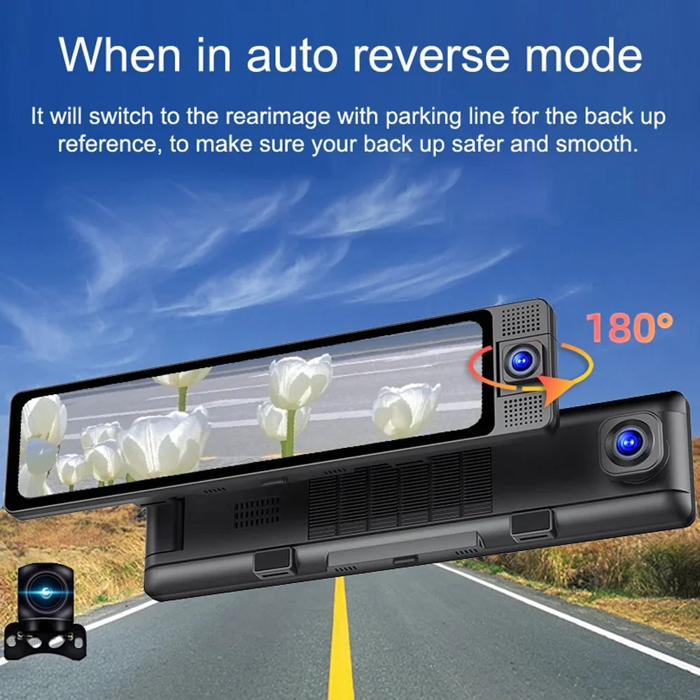Walmeck Recorder Auto Driving Camcorder, Safety Angle Wide Mirror Rearview Recorder, Dashcam Camera, Car