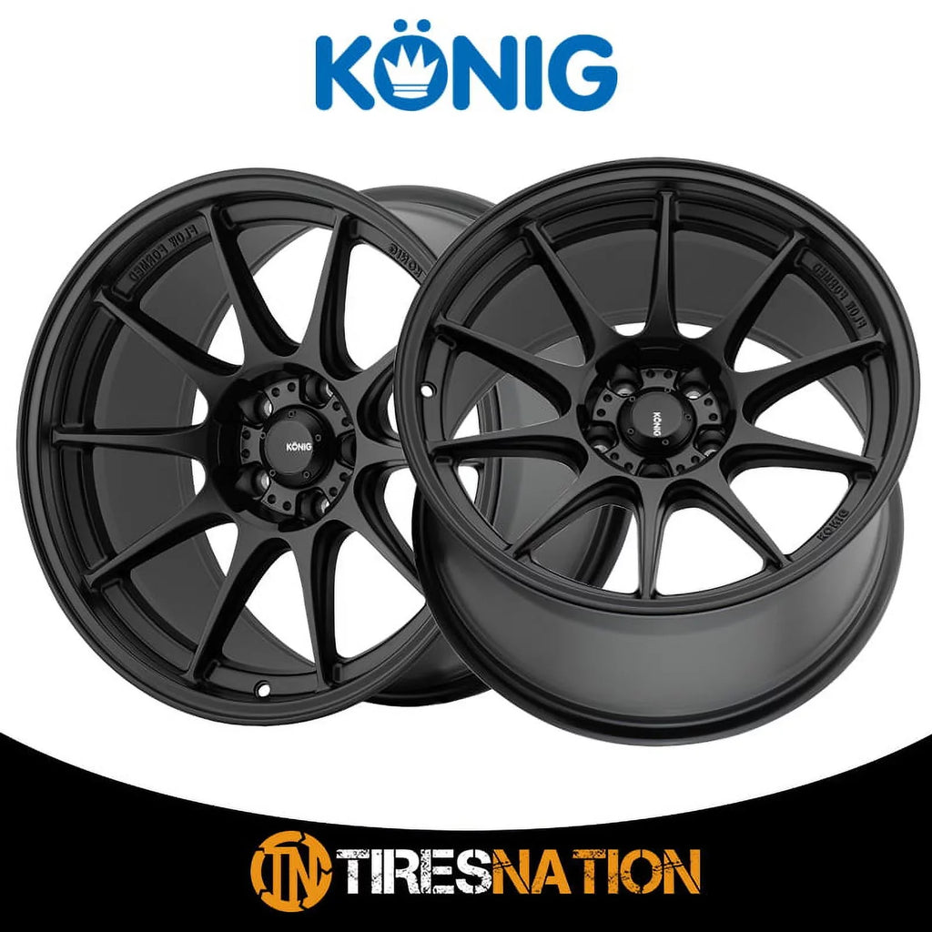 Konig Semi-Matte 57B +35et Wheel Dekagram 16x8 4x100 Black
