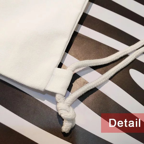 Horn Deco Fashion Face Backpack Drawstring Reusable Canvas Mesh Bag Line Shopping l Art
