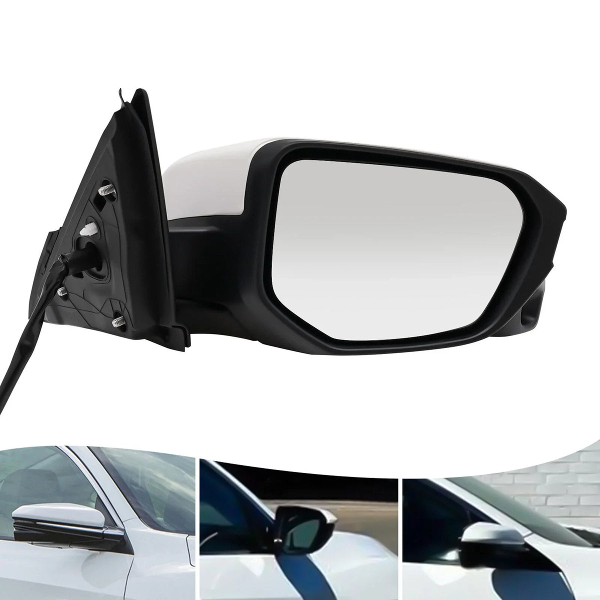 Honda 2016-2020 White Heated View Power Mirror Side Right Civic Camera Sedan Fit