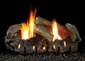 Logset Burner, VF/V Glaze Slope LP with 24" Aged Oak Stacked