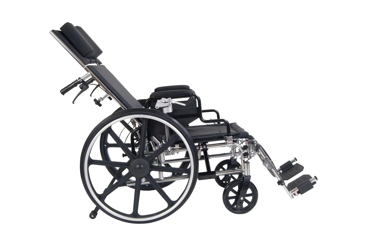 Full Drive Viper Detachable Desk Medical Reclining Wheelchair, 16" GT Seat Plus Arms,