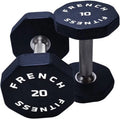 (New) Fitness Sided 8 Set, Hex Urethane 5-60 lbs Dumbbell French