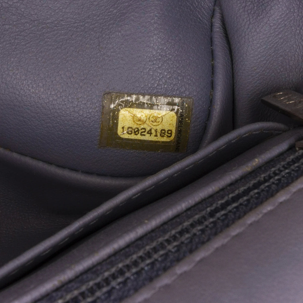 Classic Chanel Mini Flap Leather Lambskin Pre-Owned Authenticated (Fair) Single Bag Unisex Crossbody Rectangular Gray