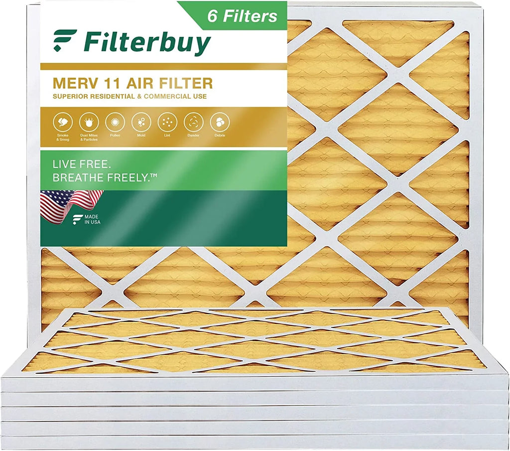 AC Air 11 HVAC Pleated (6-Pack) MERV 17x20x1 Filterbuy Filters Furnace