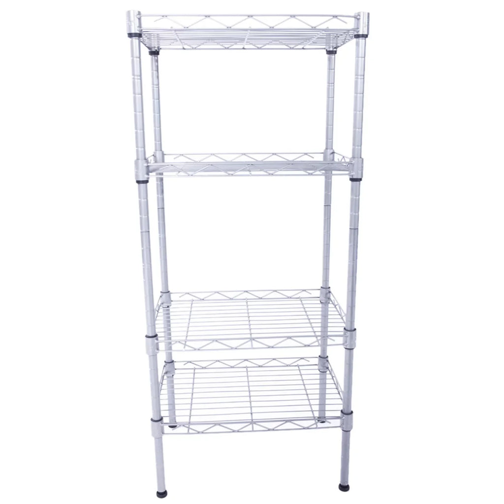 Rack Organizer Wire Bathroom 13.77L Pantry Closet 4-Tier Wx CAIHONG 9.84 31.5H) Shelving (Silver, Perfect for Storage Unit Kitchen Adjustable Metal Organization x Laundry