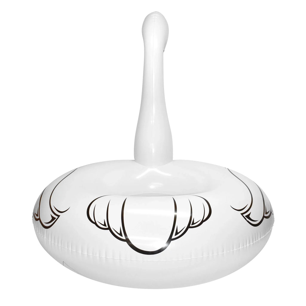 Water Majestic Swan Party 48"x43" Durable, Round Anti-Leak, White Inflatable, Ring Raft, - Float: Pool Jumbo CocoNut