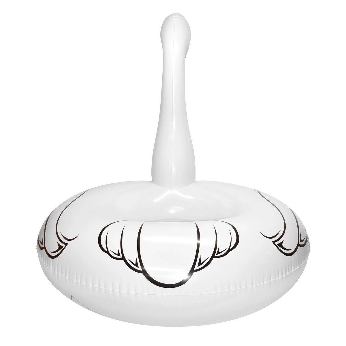 Water Majestic Swan Party 48"x43" Durable, Round Anti-Leak, White Inflatable, Ring Raft, - Float: Pool Jumbo CocoNut