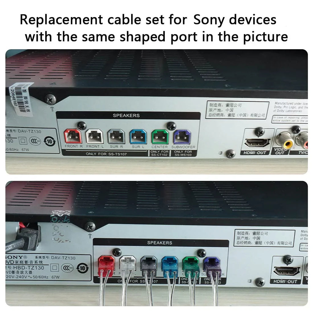 Replacement Universal Speaker Soundbar 6 Cables Sony Pcs Theater for Home New Speakers