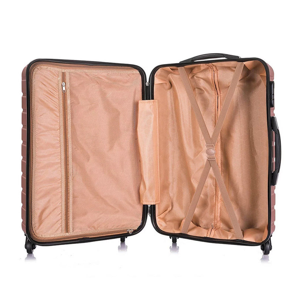 rose Luggage Hardshell Suitcase,Carry Luggage Free gold On Sets,Travel Cover&Hanger Inside with Wheels Spinner Piece 4