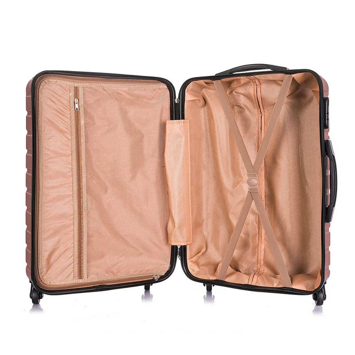 rose Luggage Hardshell Suitcase,Carry Luggage Free gold On Sets,Travel Cover&Hanger Inside with Wheels Spinner Piece 4