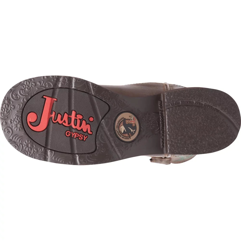 Justin Boots Toe 1-2" Womens Heel Casual Mid Round Low Calf Boots Gemma