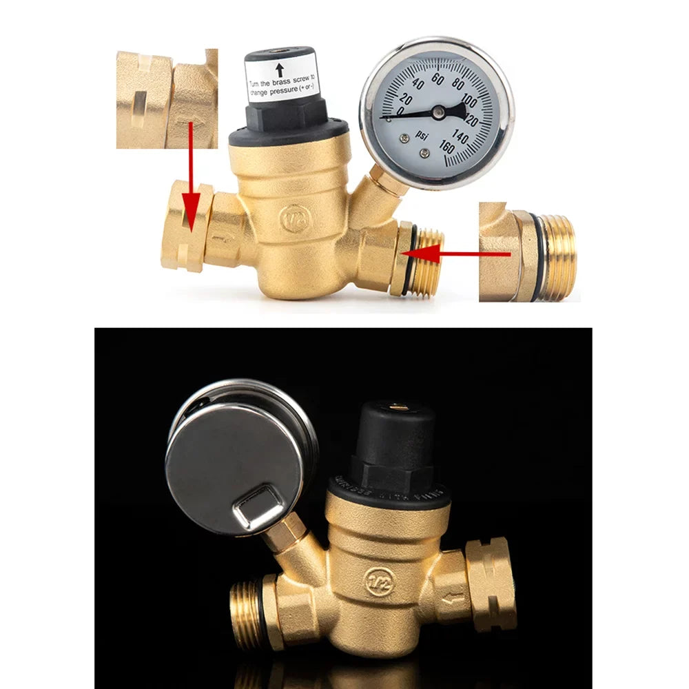 Pressure Screened Valve And And Rv Reducer 0-160psi Water Pressure Filter GoolRC Brass Inlet -free Reducer Brass With With 0-160psi Pressure Adjustable Valve,0-160psi -free With Valve Water