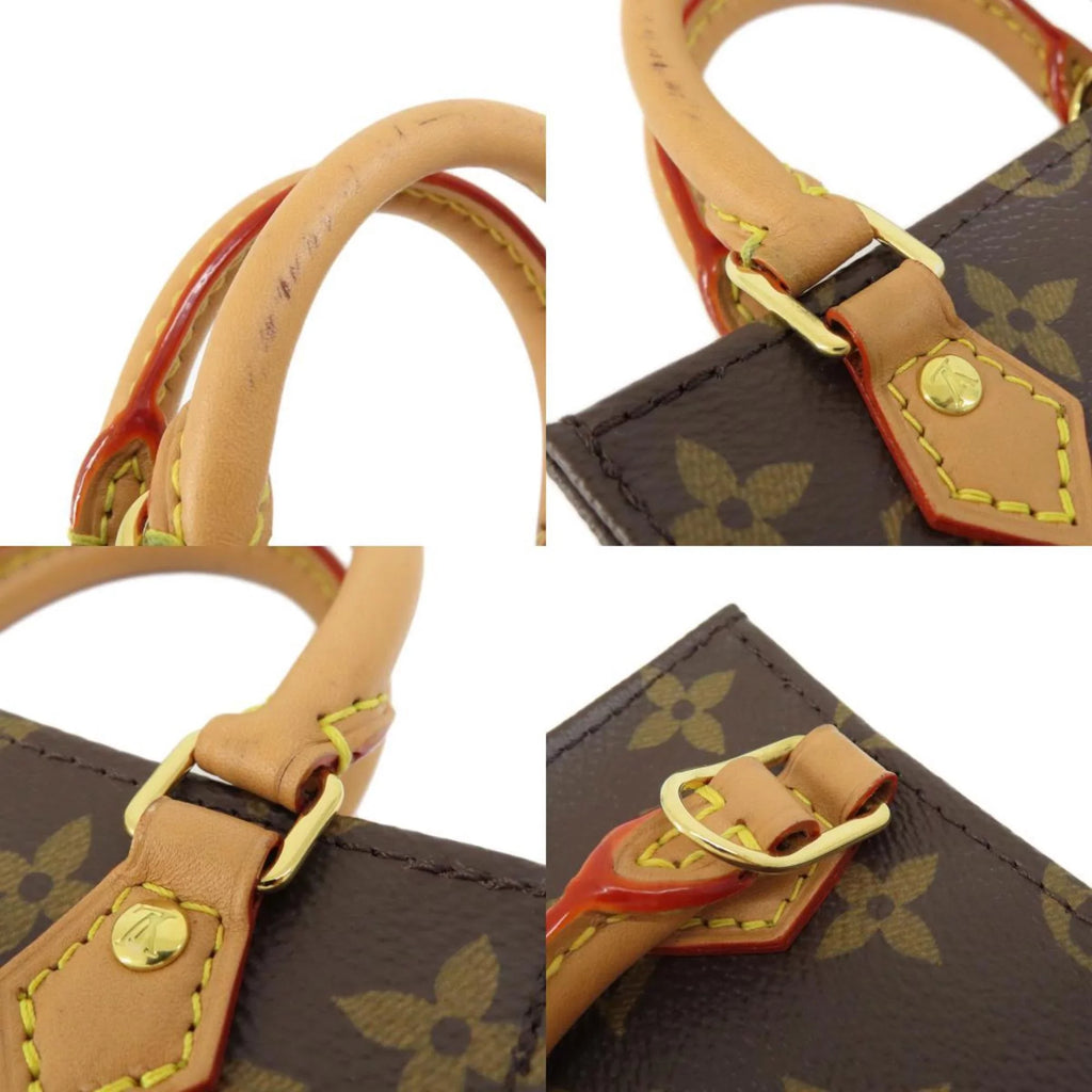 Monogram LOUIS Sac Pla Vuitton VUITTON Women's Petite Canvas Louis (Good) M69442 Handbag Pre-Owned