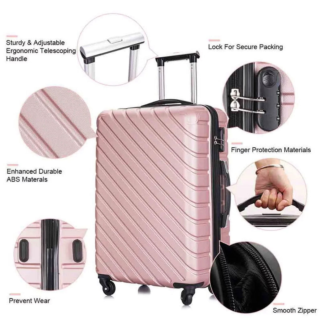 rose Luggage Hardshell Suitcase,Carry Luggage Free gold On Sets,Travel Cover&Hanger Inside with Wheels Spinner Piece 4
