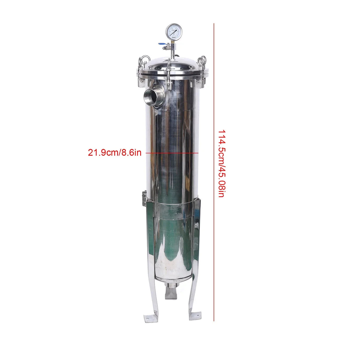 High Steel Pressure Bag 150PSI Stainless In/Out Housing Filter NPT 2in