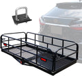 Carrier Rack 2" Fits Basket Cargo Rear x Duty Lbs 60" Receiver x for SUV Folding Traveling Luggage Car Heavy Cargo Camping 14.4" Hitch 500 24" Mount