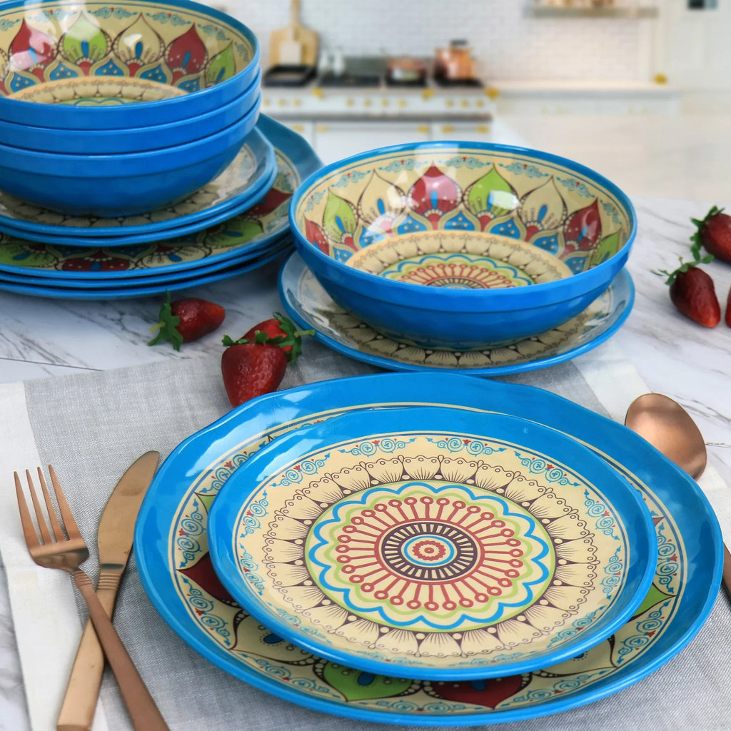 Melamine Piece 12 Camilla Dinnerware Elama Set