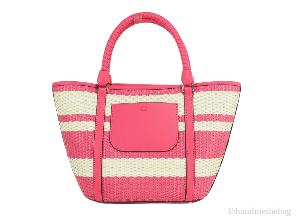 Medium Tote Pink Cruise Convertible Straw Kate Spade Bikini Handbag Bag Striped