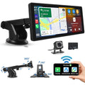 Wireless Stereo Portable 10.26" Screen Android FM Suv Car Bluetooth Vehicles, Camera Radio with AUX Auto 7-32V Mirror 64G Van Carplay Car Card&Backup Podofo for Pickup Link Touch