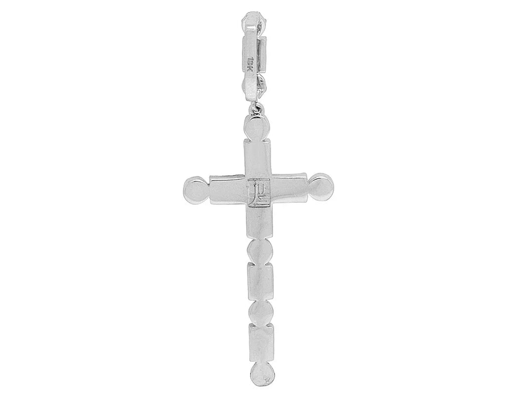 Cross 1.2CT Gold Unisex Flower Diamond White 2" Baguette Real Cluster 10K