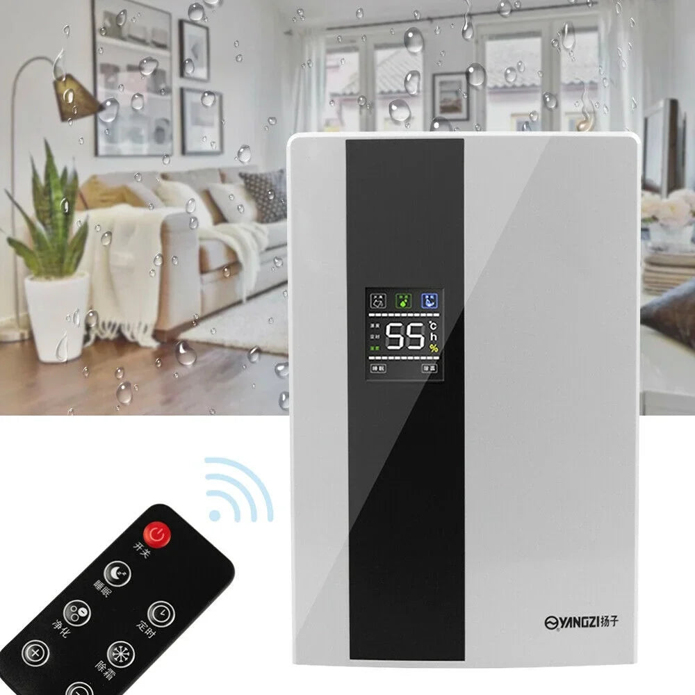 LCD Dehumidifier Quiet 2200ml and TOOL1SHOoo Tank Ultra Remote Water Dehumidifier with Portable