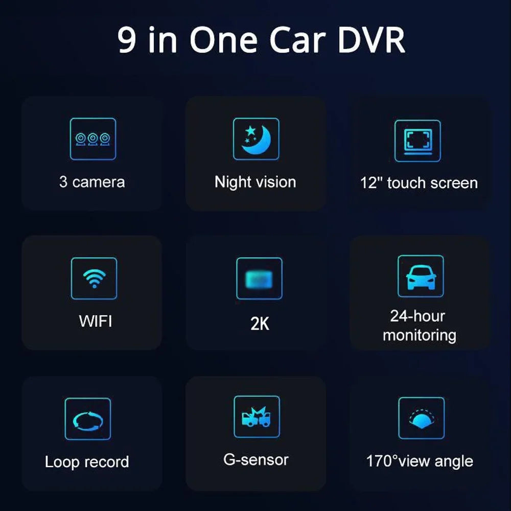 Walmeck Recorder Auto Driving Camcorder, Safety Angle Wide Mirror Rearview Recorder, Dashcam Camera, Car