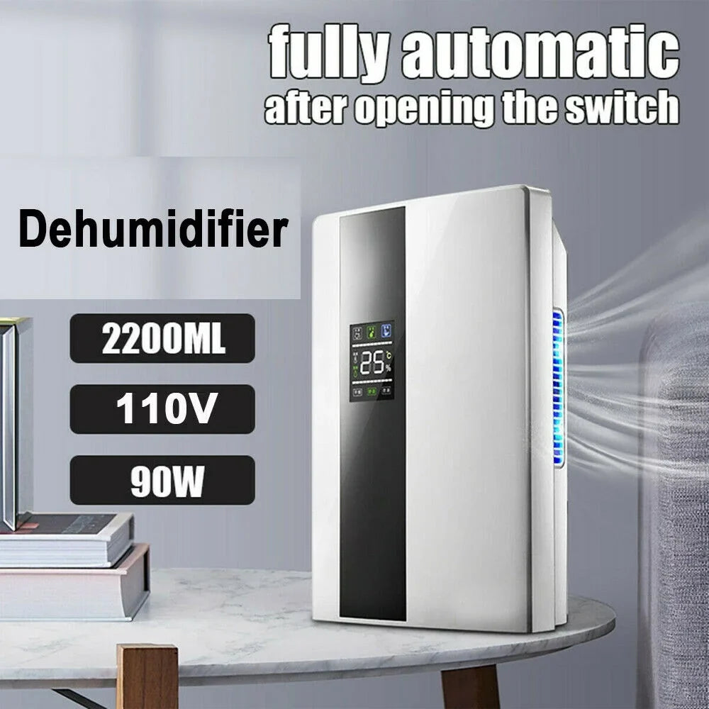 LCD Dehumidifier Quiet 2200ml and TOOL1SHOoo Tank Ultra Remote Water Dehumidifier with Portable