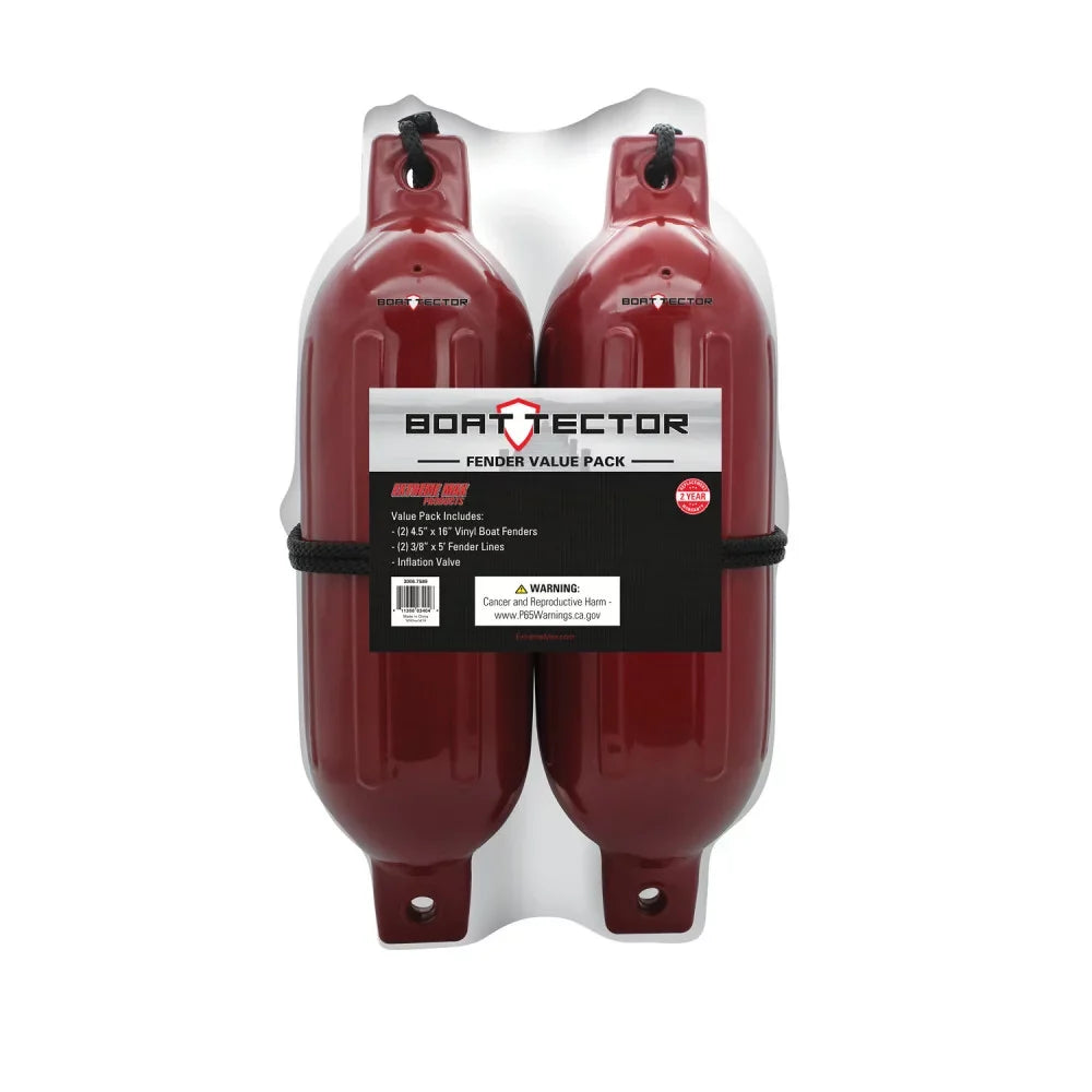 Value 2-Pack Max - 16", BoatTector Extreme 3006.7589 4.5" Cranberry Inflatable Fender x