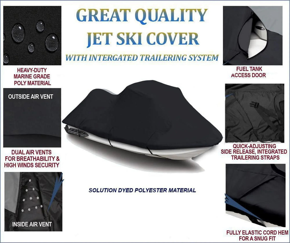 Jetski Sea-Doo 2002 DENIER Compatible for GTX BLACK Cover Ski PWC 600 2004 Bombardier Doo 2006 2005 TEC 4 Sea 2003 Cover Jet JetSki