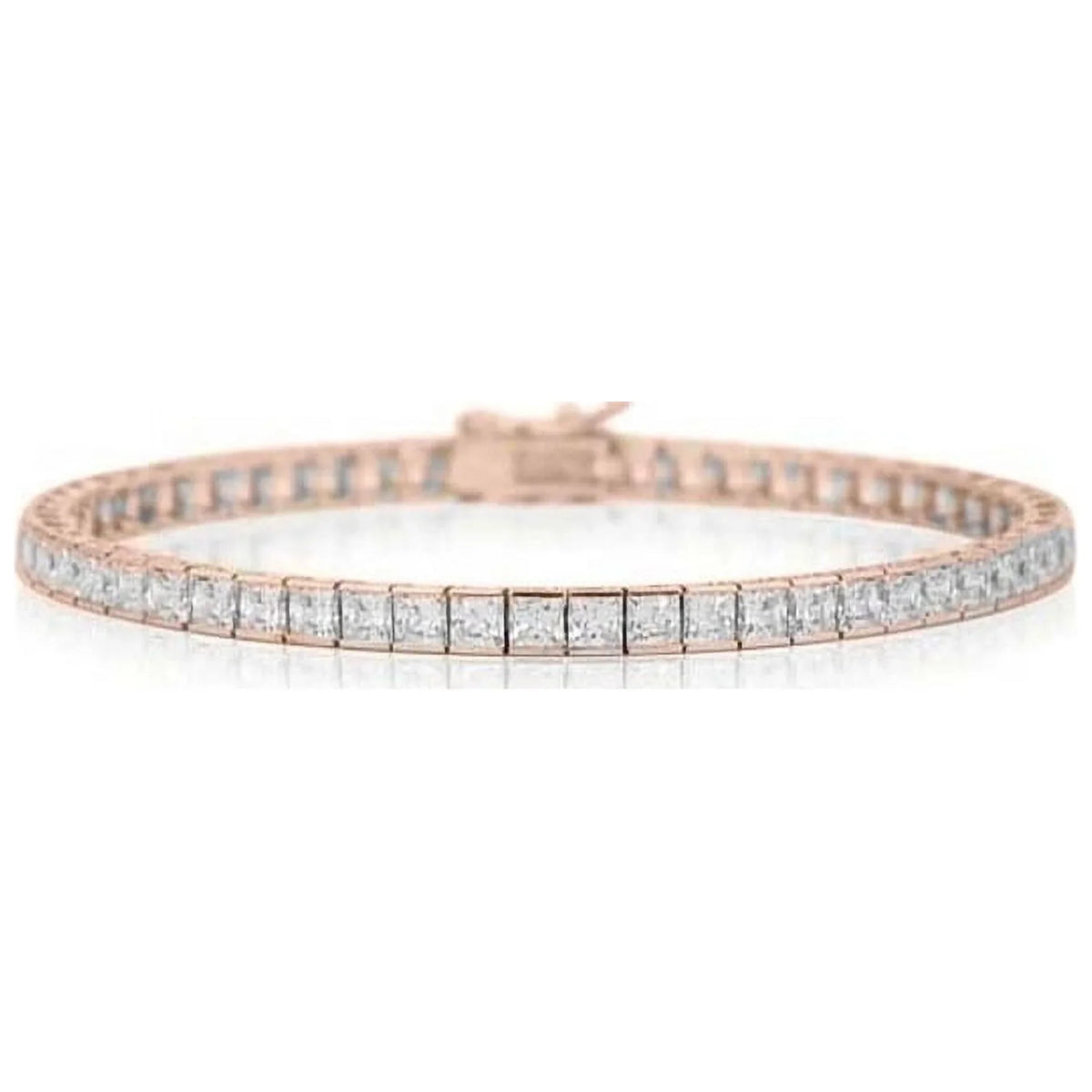 Bracelet Cut Gold in Tennis 18K CTTW Princess Rose 12.00