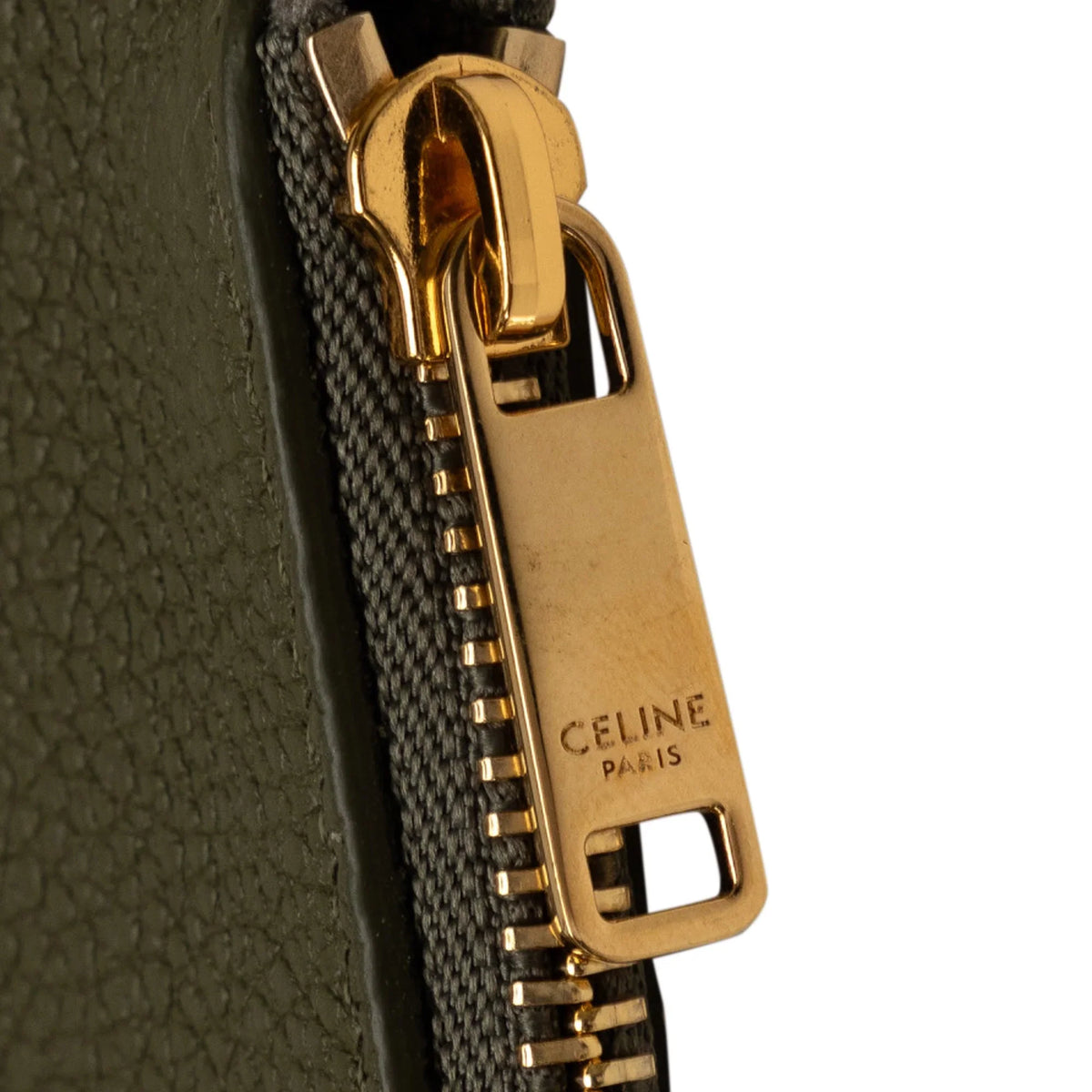 Bucket Celine Teen DrawstringBag Leather Green Pre-Owned Bucket Authenticated 16 (Good) Bag Unisex Calf