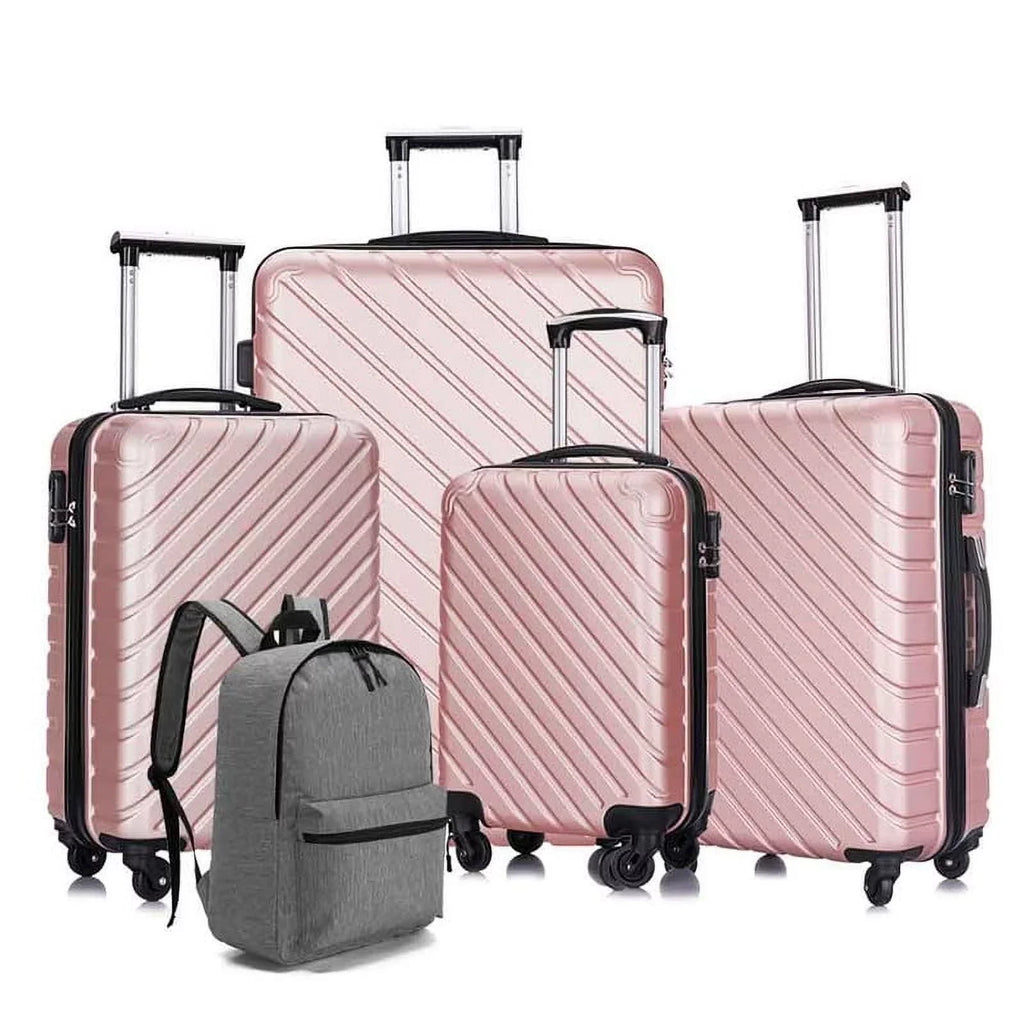 rose Luggage Hardshell Suitcase,Carry Luggage Free gold On Sets,Travel Cover&Hanger Inside with Wheels Spinner Piece 4