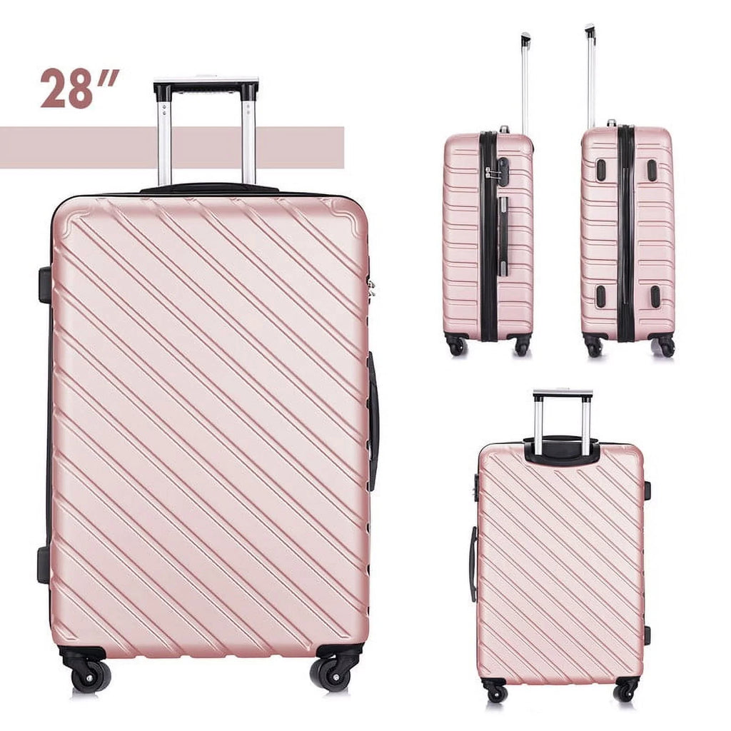 rose Luggage Hardshell Suitcase,Carry Luggage Free gold On Sets,Travel Cover&Hanger Inside with Wheels Spinner Piece 4