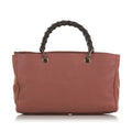 Authenticated Shopper Leather Calf Pink Pre-Owned Satchel Bamboo Gucci Unisex (Fair)