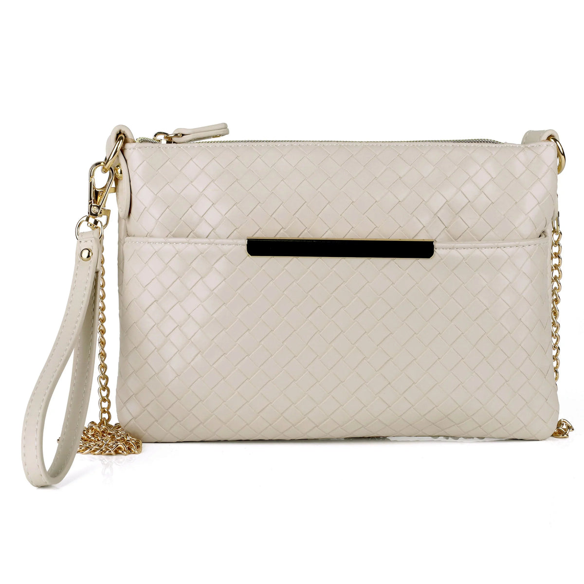 Pepper Vegan Basketweave Women's Buxton Leather, Everywhere Convt Julia Pouch White
