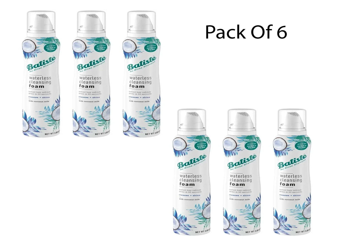 Waterless Cleanse Cleansing Shine + 3.6 Of OZ Coconut (Pack with Batiste Milk, Foam 6)