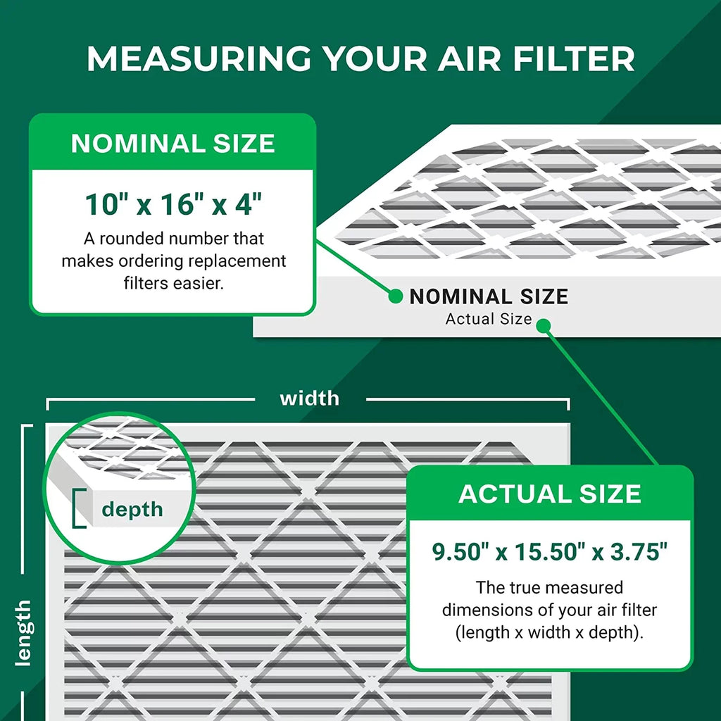 AC HVAC MERV 13 Furnace 10x16x4 (6-Pack) Filterbuy Air Filters Pleated