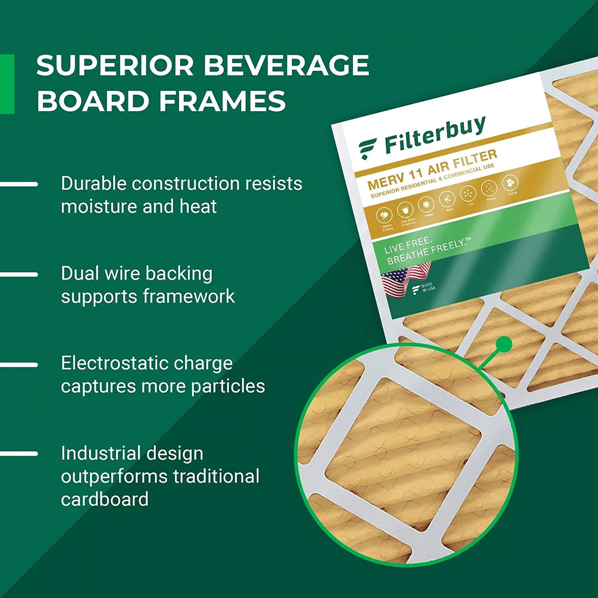 MERV Furnace 11 (1-Pack) 16x24x4 AC Filterbuy Filters Air HVAC Pleated