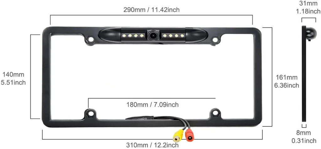 Camera KWV25BT Frame Plate for Black KW-V25BT License Rearview Backup JVC