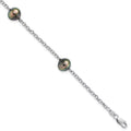 Silver Bracelet Women 9mm Auriga 3Stat Sterling Saltwater 925 7.5inch Tahit Pearl for