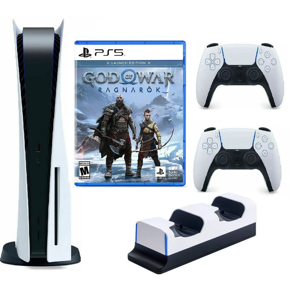 War Gaming Station Version PlayStation_PS5 Ragnarök/Extra Console Disc Charging W/God NEWEST 2023 Wireless TKX of Controller| Dual