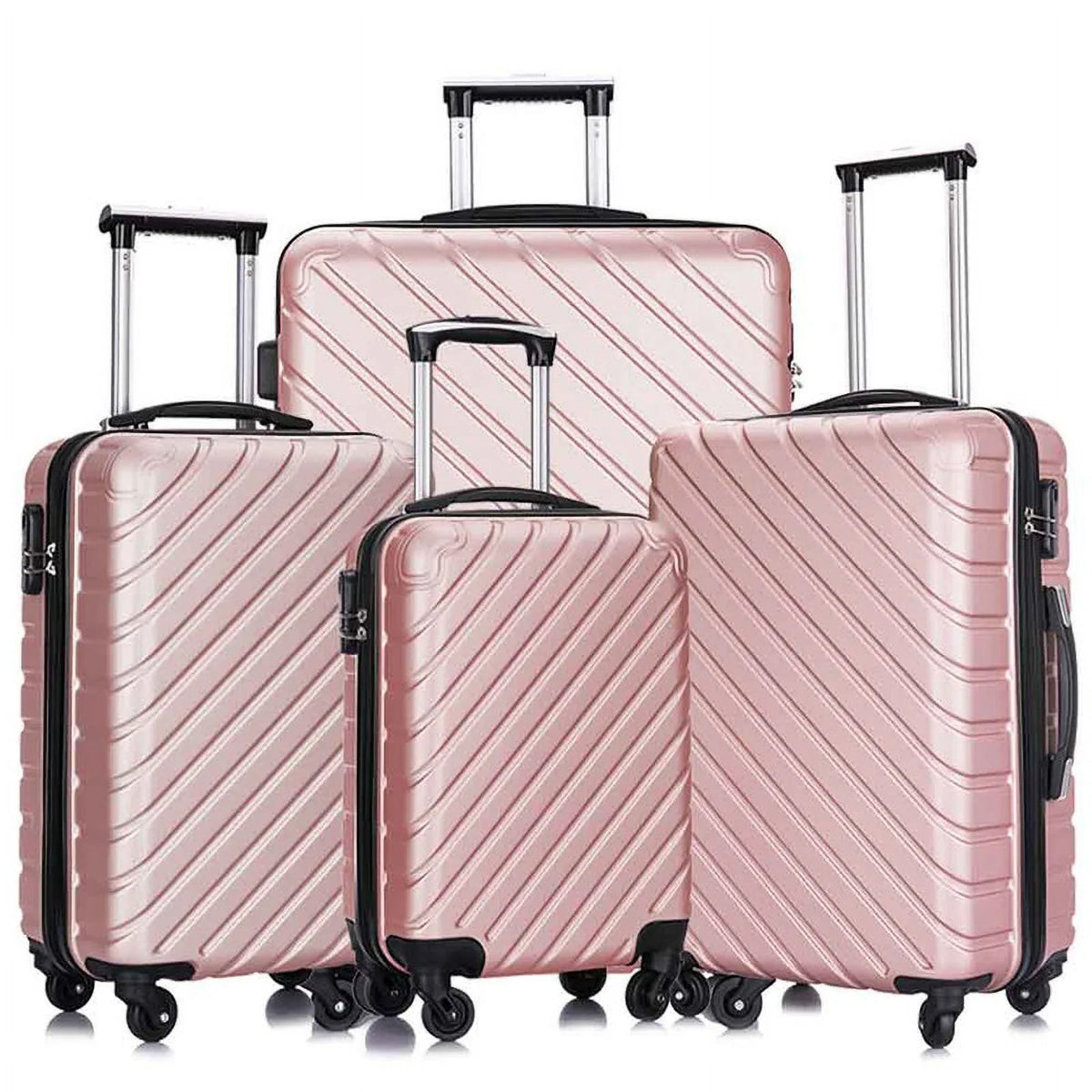 rose Luggage Hardshell Suitcase,Carry Luggage Free gold On Sets,Travel Cover&Hanger Inside with Wheels Spinner Piece 4