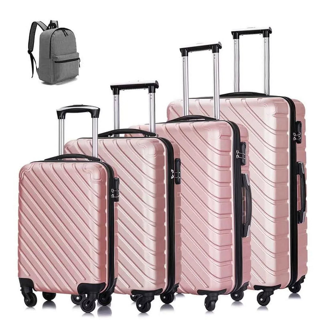 rose Luggage Hardshell Suitcase,Carry Luggage Free gold On Sets,Travel Cover&Hanger Inside with Wheels Spinner Piece 4