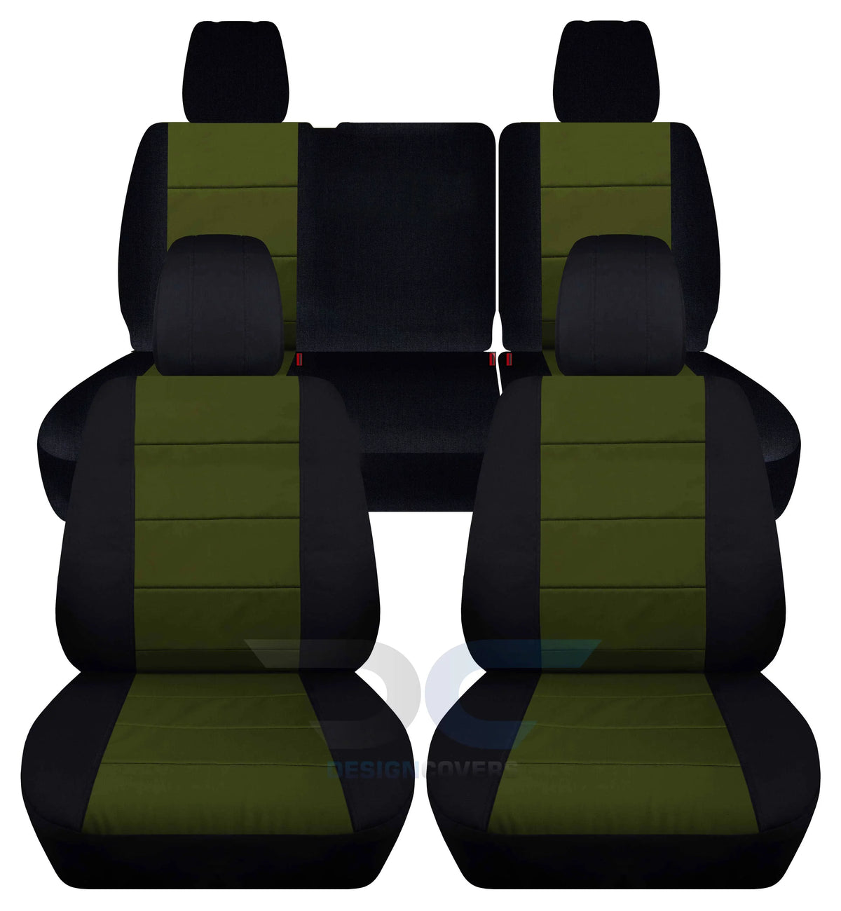 JK Jeep Wrangler Seat Cotton Covers:Black Rear and & 2013-2018 T291-Designcovers Front Bench Fits Split 4-Door Green Hunter -