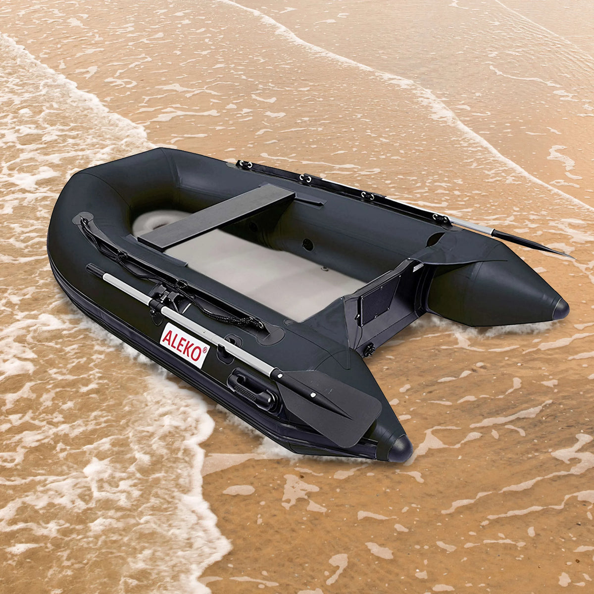 Inflatable ALEKO Fishing Black 8.4 - Boat Floor Foot Air -