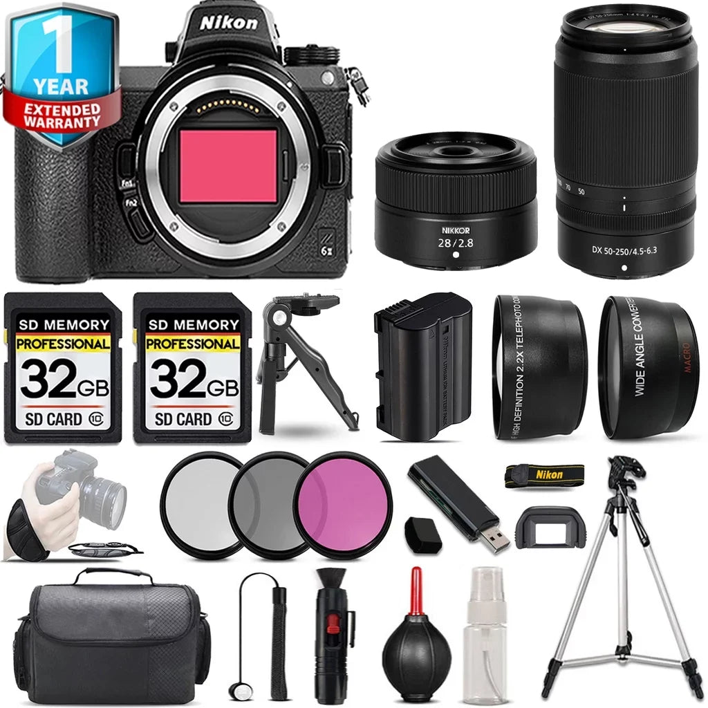 VR II Lens Camera 28mm f/2.8 PC + Lens with 64GB 50-250mm Mirrorless 3 Z6 Handbag + Set + f/4.5-6.3 Nikon Filter +