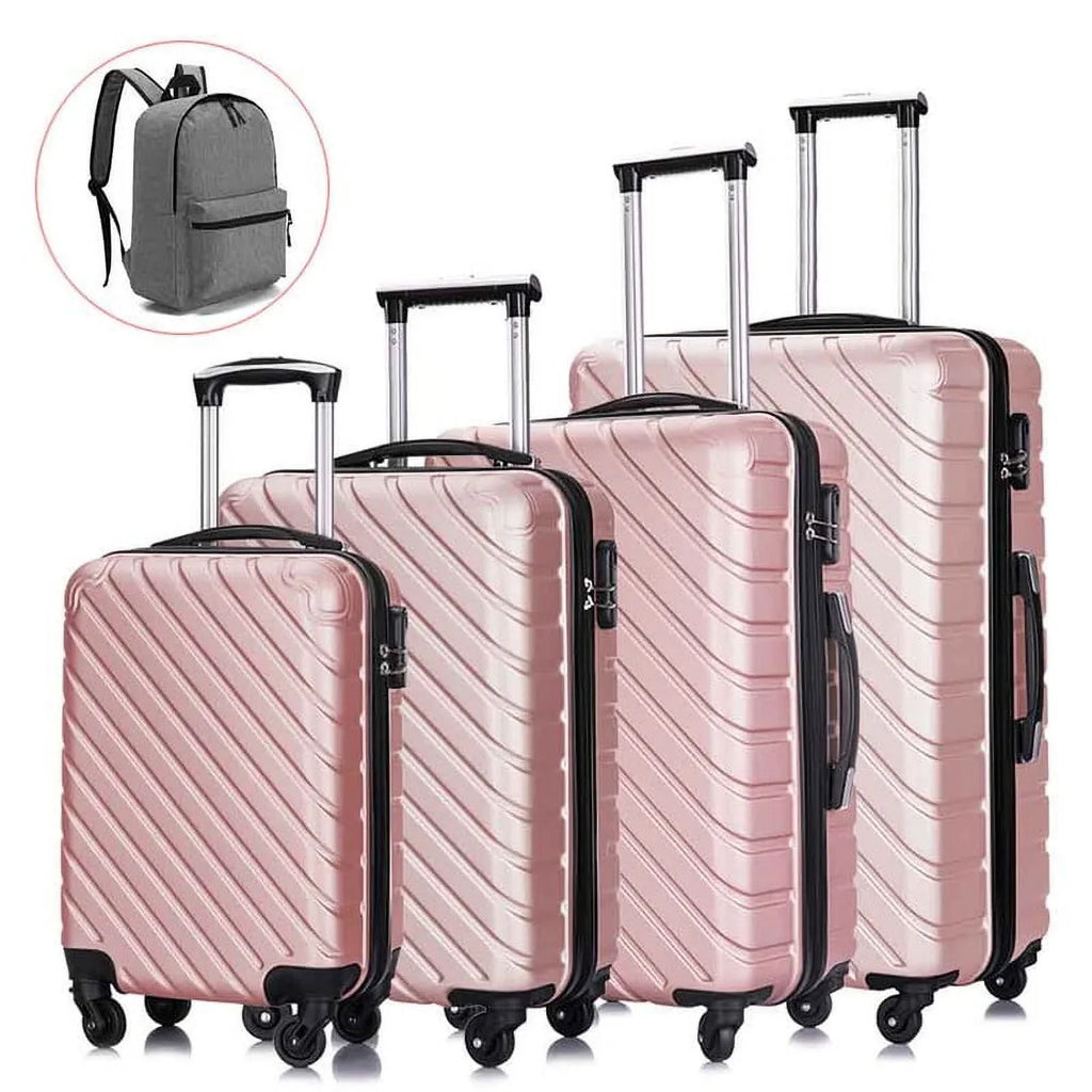 rose Luggage Hardshell Suitcase,Carry Luggage Free gold On Sets,Travel Cover&Hanger Inside with Wheels Spinner Piece 4
