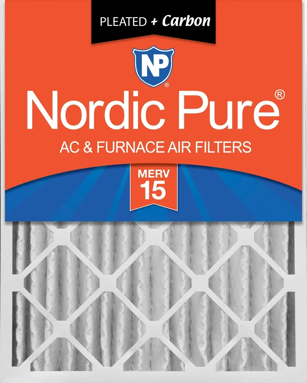 Pack Pure 1 Carbon MERV (3 5/8) 20x24x4 Plus Air Pleated 15 Nordic Filters